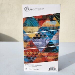 New GenCrafts Travel Watercolor Paper Pad Pocket 15 Sheets 3.8" x 7.2" Art Suppl